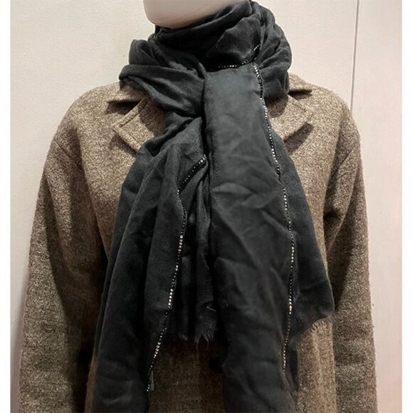 Rare, stunning MATTA NY Cashmere Pashmina scarf/wrap, crystal trim - Picture 5 of 8